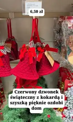 MR. DIY Ozdoba świąteczna dzwonek z kokardą i szyszką oferta