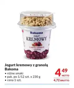 Makro Jogurt kremowy z granolą Bakoma oferta