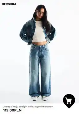 Bershka Jeansy o kroju straight wide z wysokim stanem Bershka oferta