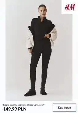 H&M Ciepłe legginsy sportowe Fleece SoftMove H & M oferta