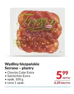 Makro Wędliny hiszpańskie Serrano plastry Salchichón Extra Fresco oferta