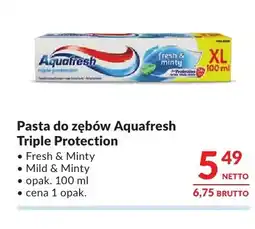Makro Pasta do zębów Aquafresh Triple Protection Fresh & Minty oferta