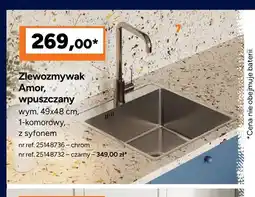 Bricoman Zlewozmywak Amor wpuszczany chrom Kuchinox oferta
