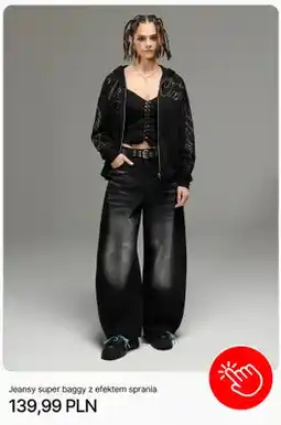 Cropp Jeansy super baggy z efektem sprania Cropp oferta