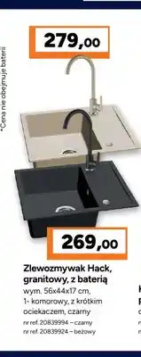 Bricoman Zlewozmywak Hack granitowy z baterią beżowy Kuchinox oferta