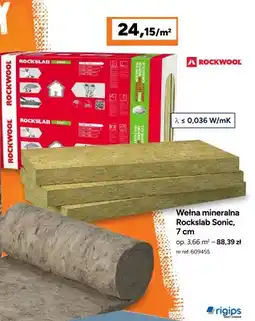 Bricoman Wełna mineralna Rockslab Sonic 7 cm Rockwool oferta