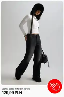 Cropp Jeansy baggy z efektem sprania Cropp oferta