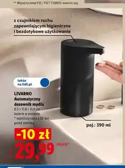 Lidl Automatyczny dozownik mydła 390 ml Livarno oferta