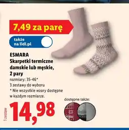 Lidl Skarpetki termiczne damskie Esmara 2-pak oferta