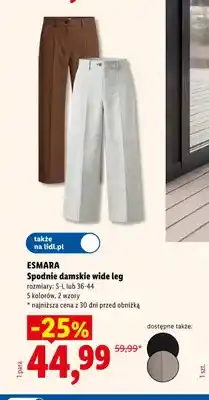 Lidl Spodnie damskie wide leg Esmara oferta