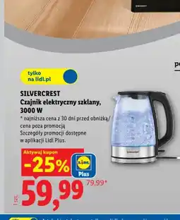 Lidl Czajnik elektryczny szklany Silvercrest 3000W oferta