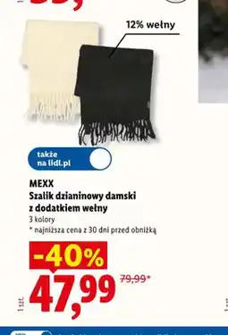 Lidl Szalik dzianinowy damski z dodatkiem wełny Mexx oferta