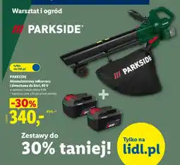 Lidl Akumulatorowy odkurzacz i dmuchawa do liści Parkside 40V oferta