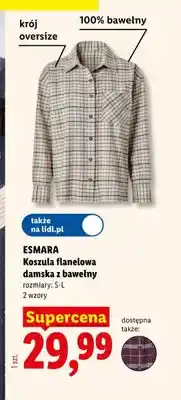 Lidl Koszula flanelowa damska z bawełny Esmara oferta
