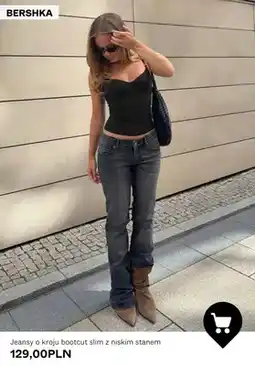 Bershka Jeansy o kroju bootcut slim z niskim stanem Bershka oferta