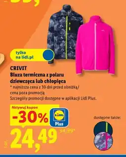 Lidl Bluza termiczna z polaru dziewczęca Crivit oferta
