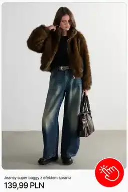 Cropp Jeansy super baggy z efektem sprania Cropp oferta