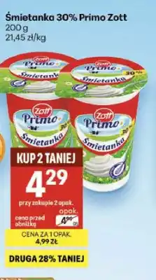 Delikatesy Centrum Śmietanka Primo Zott 30% oferta