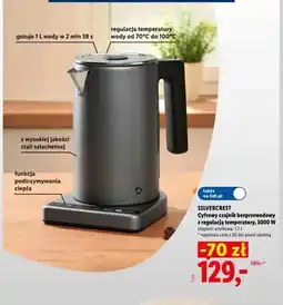Lidl Cyfrowy czajnik bezprzewodowy z regulacją temperatury 1,7 l Silvercrest oferta