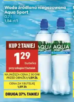 Delikatesy Centrum Woda źródlana niegazowana Aqua Sport oferta