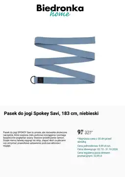 Biedronka Pasek do jogi Spokey Savi, 183 cm, niebieski oferta