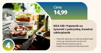 IKEA 365+ Pojemnik na żywność z pokrywką, kwadrat szkło/plastik