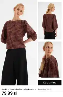 Top Secret Bluzka w kratę z bufiastymi rękawkami oferta