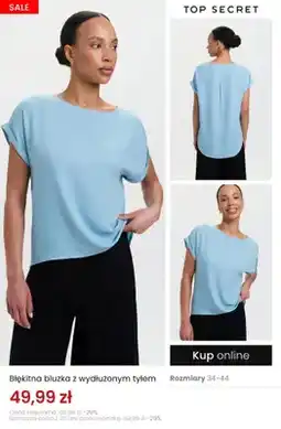 Top Secret Błękitna bluzka z wydłużonym tyłem Top Secret oferta