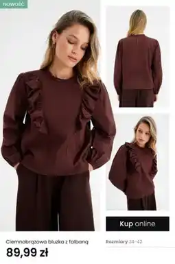 Top Secret Ciemnobrązowa bluzka z falbaną oferta