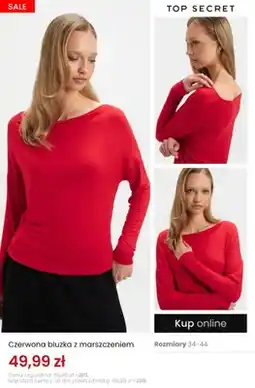 Top Secret Czerwona bluzka z marszczeniem Top Secret oferta