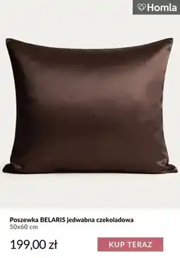 Homla Poszewka Belaris jedwabna czekoladowa 50x60 cm Homla oferta
