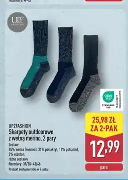 ALDI Skarpety outdoorowe z wełną merino 2-pak Up2fashion oferta
