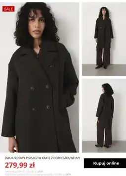 Greenpoint Dwurzędowy płaszcz w kratę z domieszką wełny Greenpoint oferta
