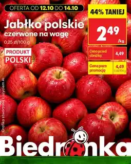 Biedronka Jabłka polskie czerwone na wagę oferta