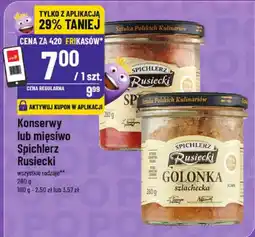 Polomarket Konserwy lub mięso Spichlerz Rusiecki oferta