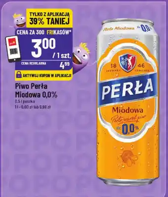 Piwo Perła Miodowa 0,0%