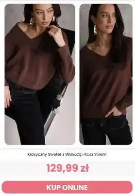 Klasyczny sweter z wiskozą i kaszmirem Reneé