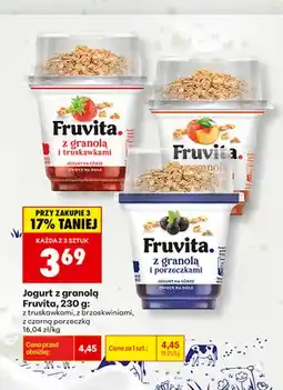 Biedronka Jogurt z granolą Fruvita z truskawkami oferta