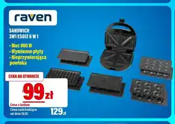 RTV EURO AGD Opiekacz sandwich 3w1 ES012 6 w 1 Raven oferta