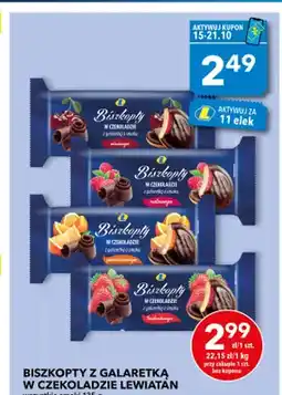 Lewiatan Biszkopty z galaretką w czekoladzie Lewiatan o smaku wiśniowym oferta