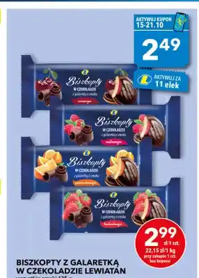 Biszkopty z galaretką w czekoladzie Lewiatan o smaku wiśniowym