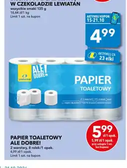Lewiatan Papier toaletowy Ale Dobre! 2 warstwy 8-pak oferta