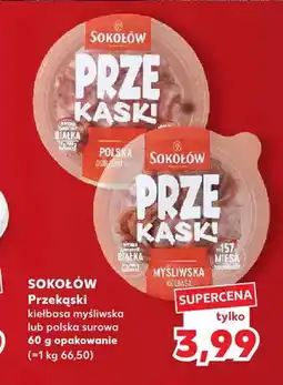 Kaufland Przekąski kiełbasa myśliwska Sokołów oferta