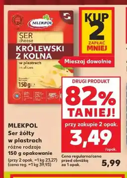 Kaufland Ser żółty w plastrach Mlekpol oferta