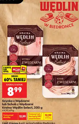 Biedronka Szynka z Wędzarni lub Schab z Wędzarni Kraina Wędlin Select oferta