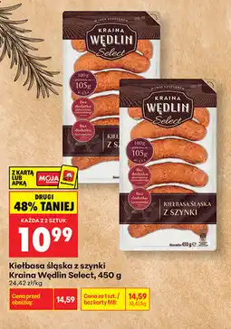 Biedronka Kiełbasa śląska z szynki Kraina Wędlin Select oferta