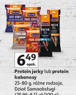 Auchan Protein jerky lub protein kabanosy 25-80 g, różne rodzaje, Dział Samoobsługi oferta