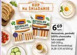 Auchan Naturalnie, parówki 100% z kurczaka lub z szynki 160-200 g, Dział Samoobsługi oferta
