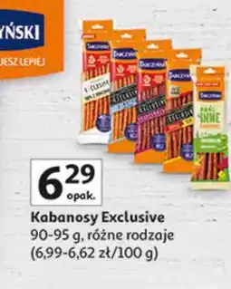 Auchan Kabanosy Exclusive 90-95 g, różne rodzaje oferta