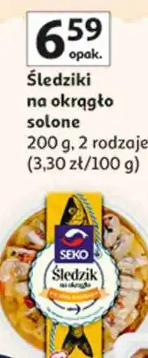 Auchan Śledziki na okrągło solone SEKO oferta